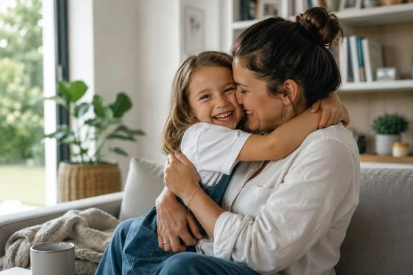 happy child with parent after parenting plans Salisbury